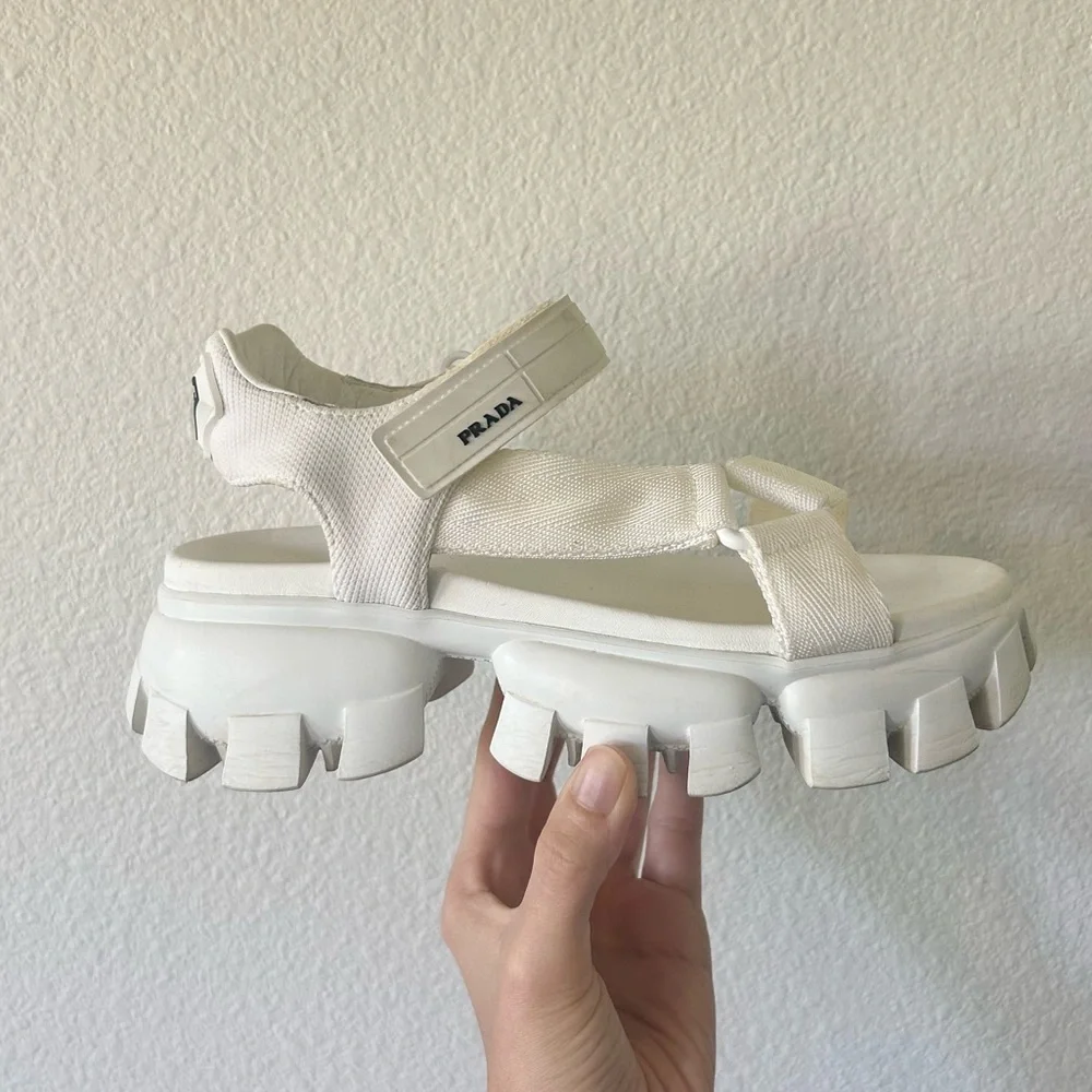 PRADA Authentic Sporty Woven Nylon Tape Sandals - Picture 5 of 16